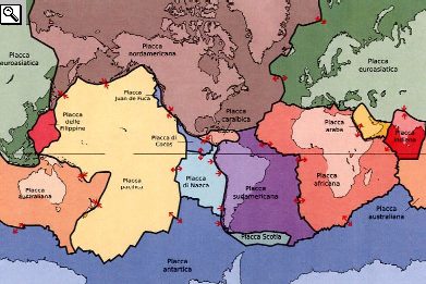 Mappa delle principali placche tettoniche