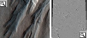 Immagini delle Gemina Lingulae a sinistra e dei Galaxias Fluctus a destra.