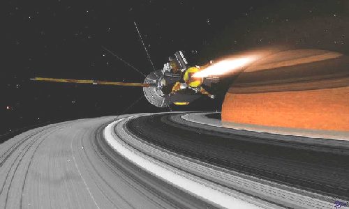 la sonda in orbita attorno a Saturno