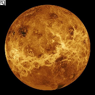 Foto di un emisfero di Venere e mappa dell'intera superficie