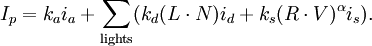 Phong equation: modello di illuminazione