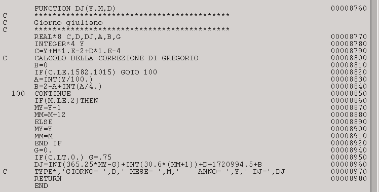 Fortran program in 80s