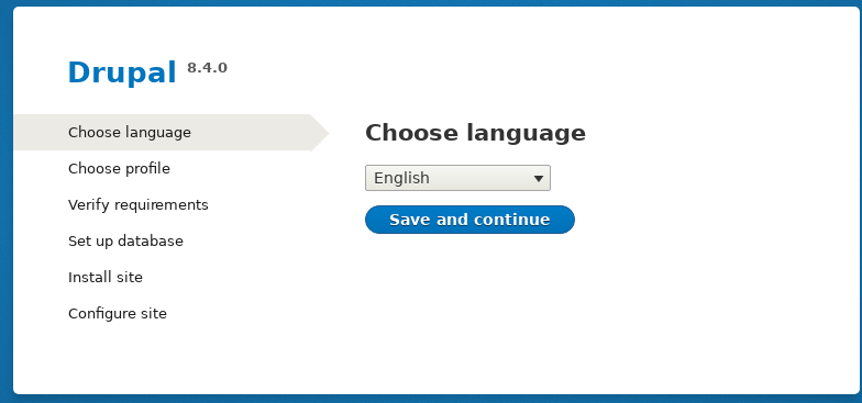 Drupal install: choose language