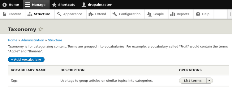 Drupal dictionaries