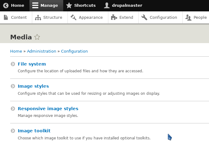 Drupal media options