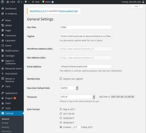 wordpress general settings