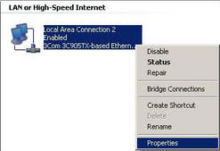 Internet connection XP window